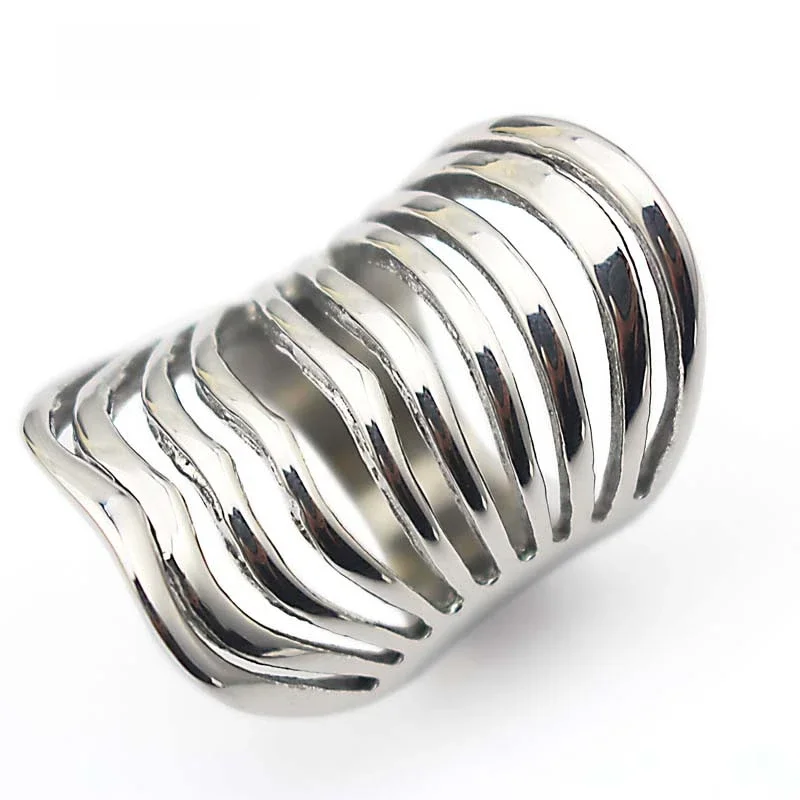 Pierścionek damski/męski ze stali nierdzewnej dla kobiet Punk Fashion Jewelry Wedding Party Ring 6,7,8,9 USA Rozmiar — zdjęcie 2