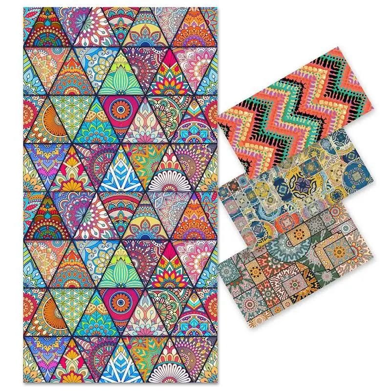 منشفة شاطئ من الألياف الدقيقة على الوجهين سريعة الجفاف بوهيمية ماندالا 80 × 160 سم لحمام السباحة واليوجا #2