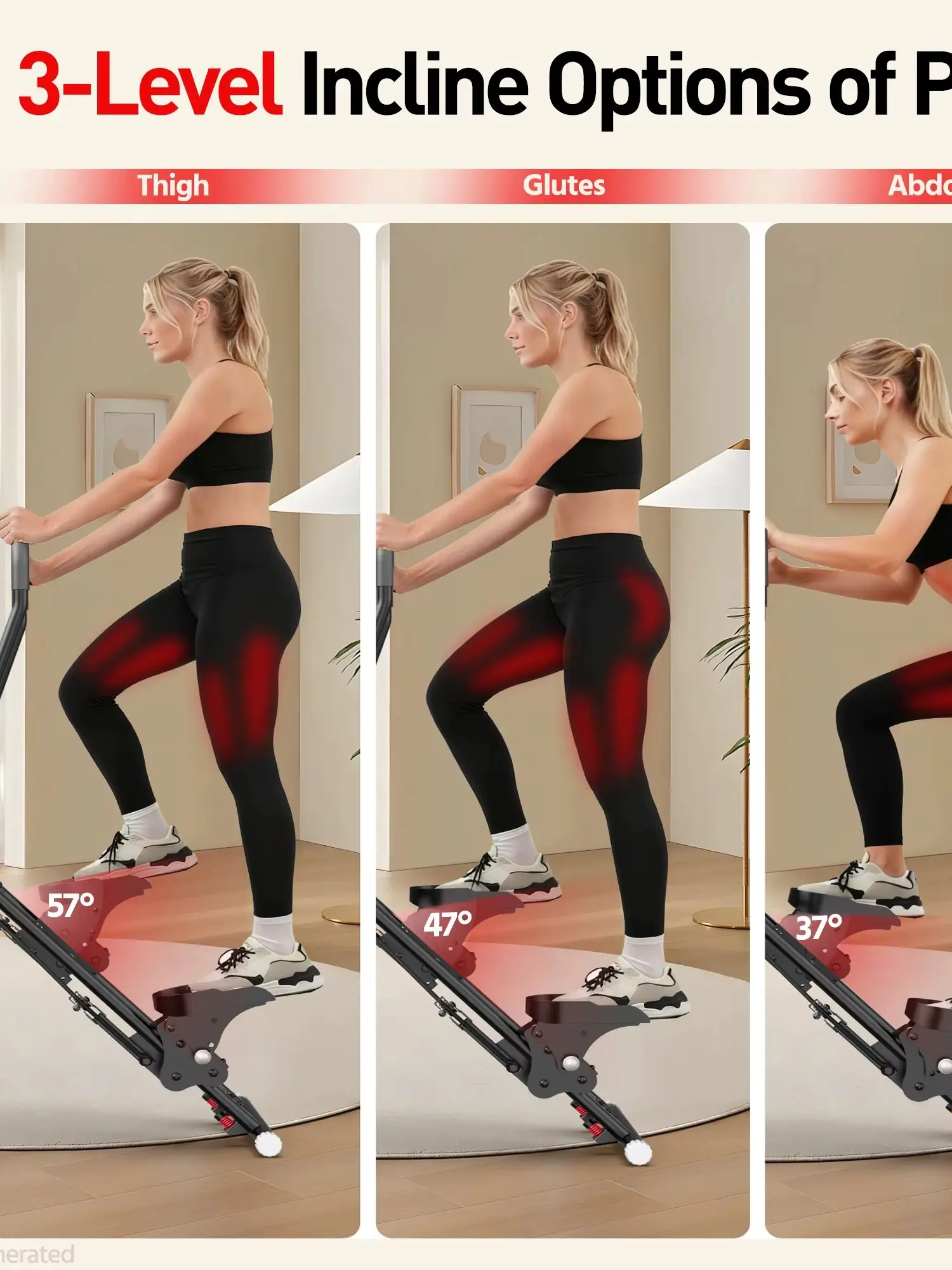 Vertikaler Treppensteiger für Zuhause, Faltbarer Treppensteiger mit Großen Verstellbaren Pedalen, Ganzkörper-Cardio-Trainingsgerät, Maximale Tragfähigkeit 120 KG, Indoor-Fitness-Steptrainer