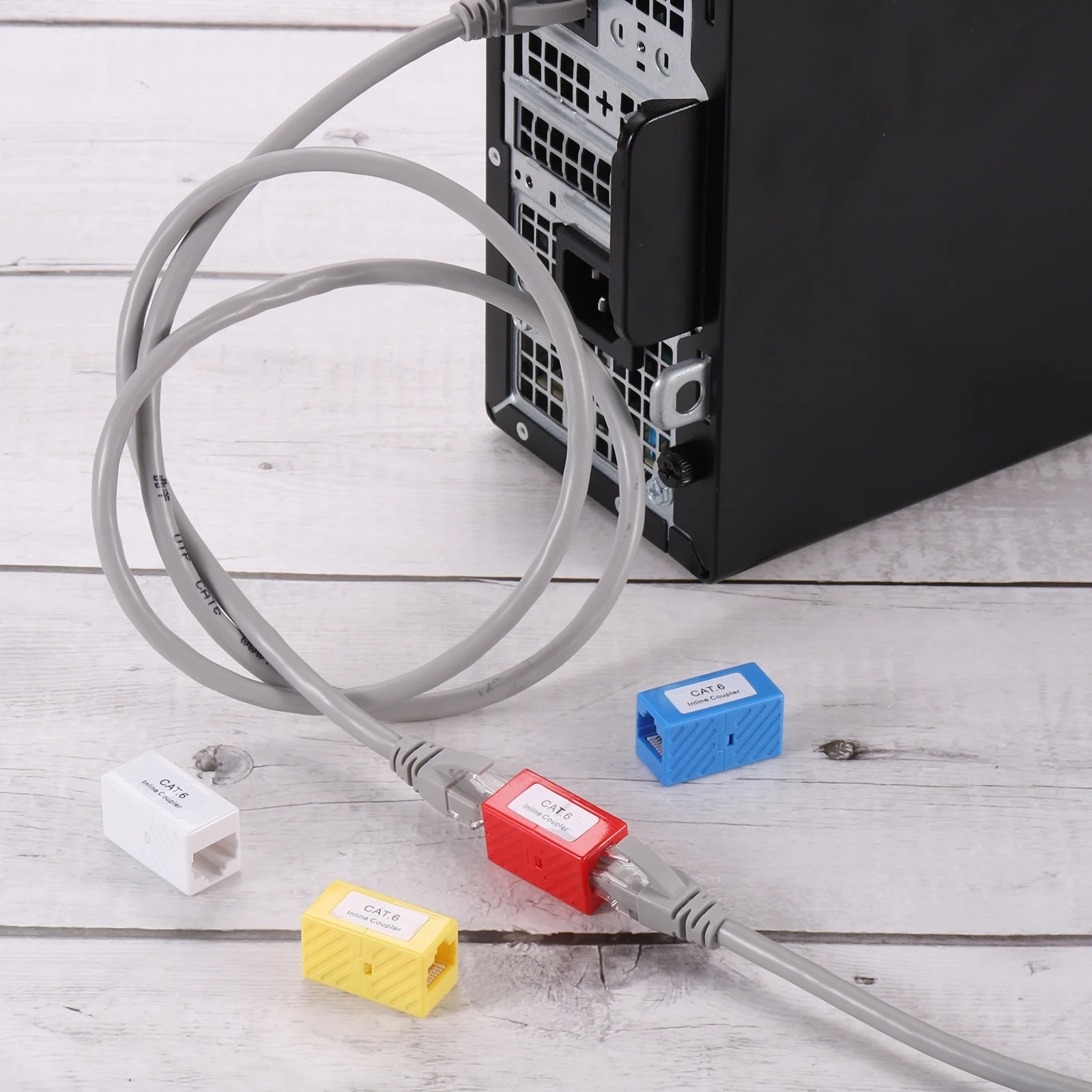 Acoplador Ethernet RJ45 hembra a hembra, acoplador Cat6, adaptador de extensión Ethernet, conector de red para Cat6/Cat5e/Cat5, 10 Uds.