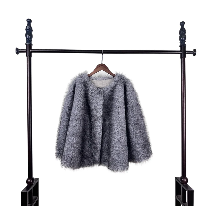 المرأة معطف الفرو الراقية الفاخرة تقليد الثعلب الفراء للنساء الملابس الثعلب الفراء معاطف السترة للنساء سترة الفراء في الترويج #6