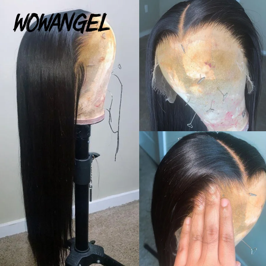 Wow Angel HD Lace Front Wigs 36inch Straight Wig Clean Hairline Melt Skin Invisible 13x6 HD Lace Front Human Hair Wig Glueless