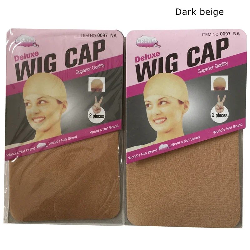 2Pcs Wig Caps Brown Stretch Mesh Wig Cap Free Size Making Wigs Hair Nets For Women