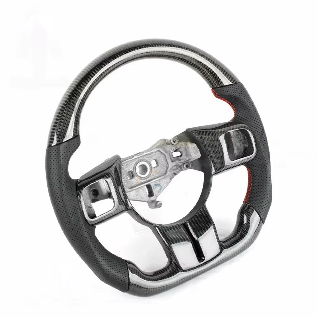 Gloss Black Carbon Fiber Steering Wheel Fit For 2011-2018 Jeep Wrangler JK JKU Replacement Steering Wheel Modification Accessory