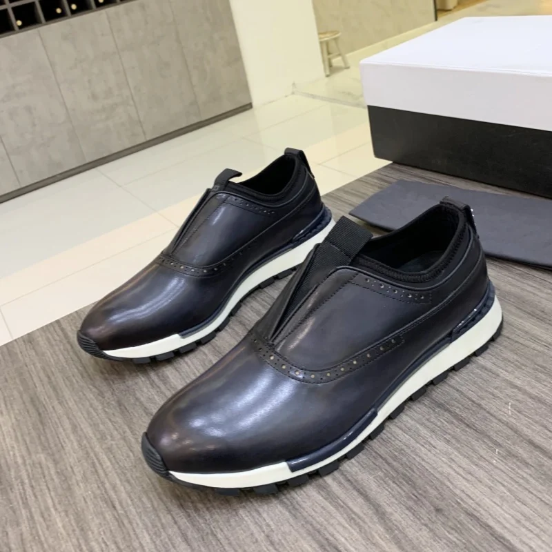 

Luxury Men's Footwear Sports Shoes Genuine Leather Hand Painted for Comfort Breathable Business Fashion Leisure Leather Shoes