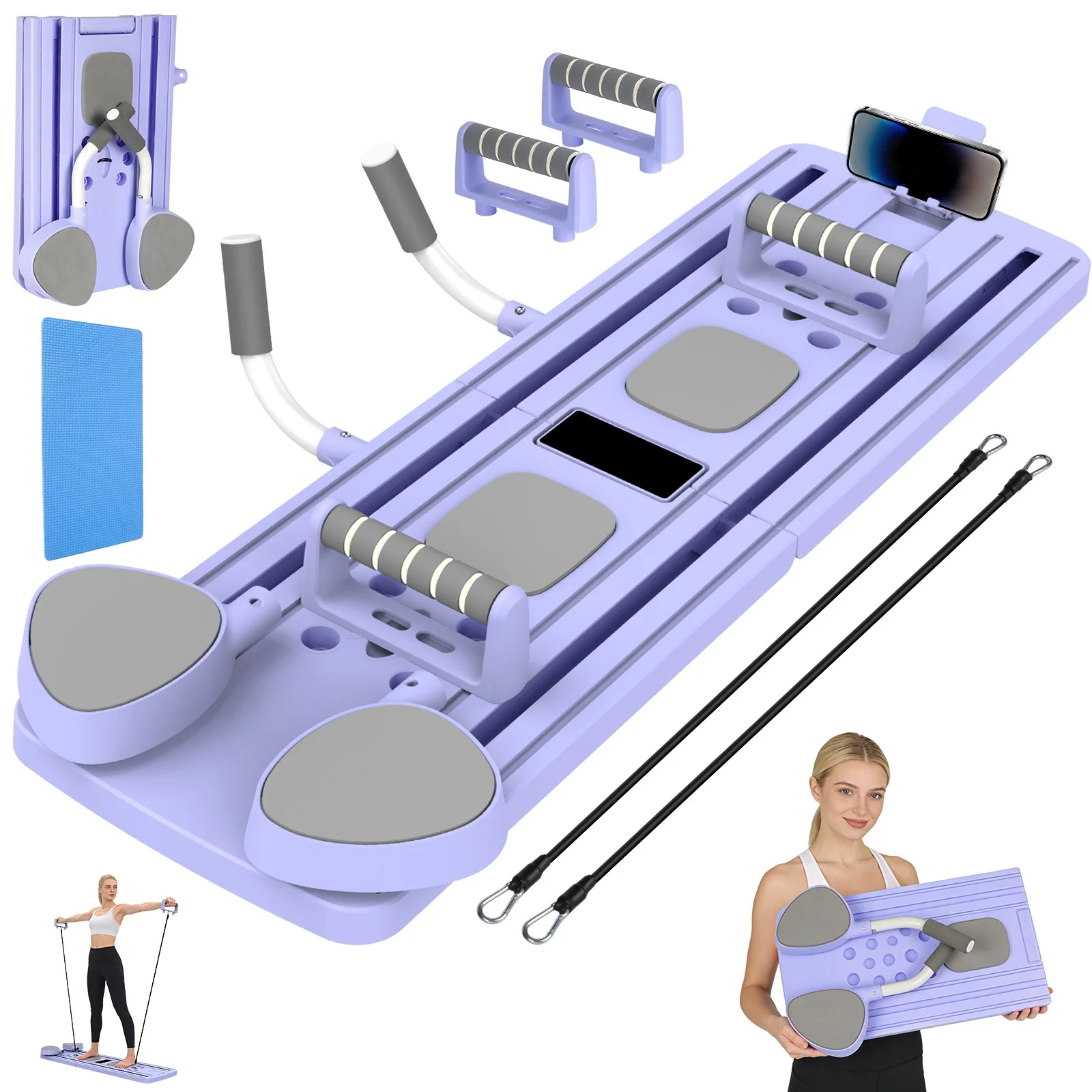 Planche de Pilates polyvalente, planche abdominale, équipement de fitness à domicile, équipement d'exercice complet du corps, appareils d'entraînement musculaire, équipés de bandes de résistance