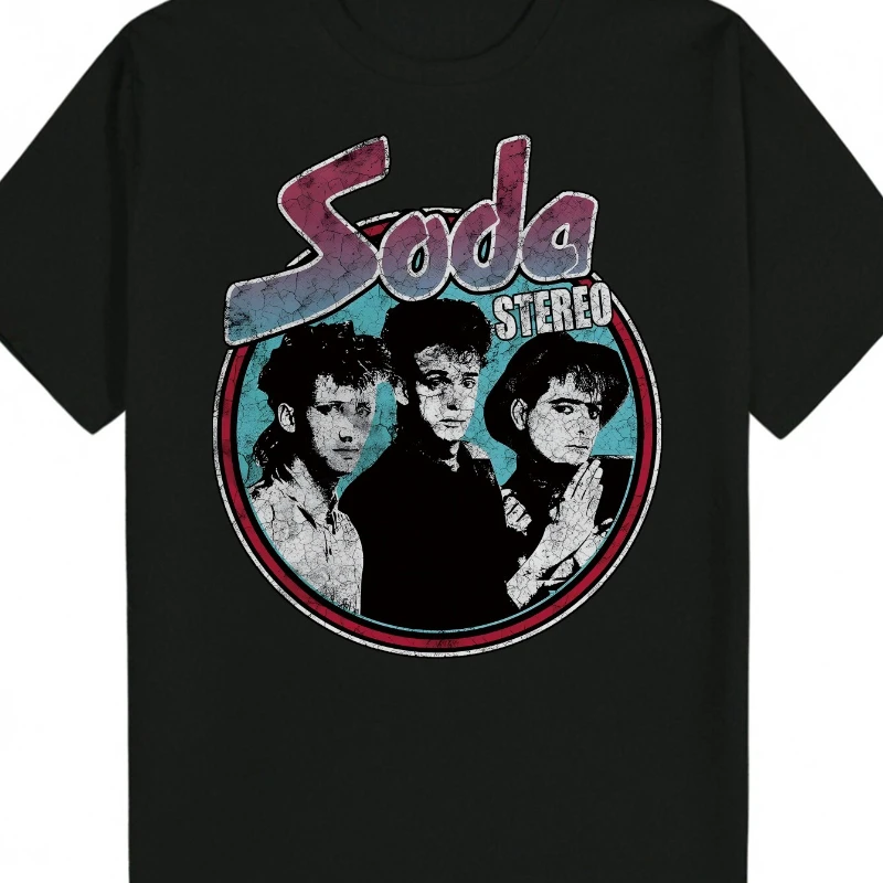 

Men'S Retro Soda Stereo Graphic Cotton T-Shirt Crew Neck Tee with Soda Design Essential for Casual Attire Leisure Clothing Retro