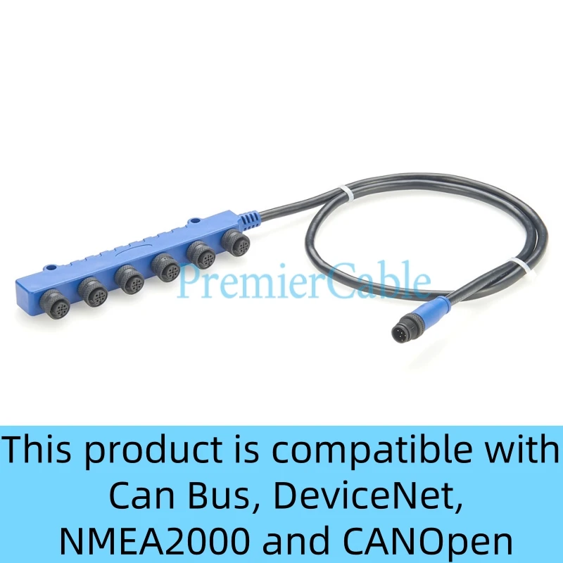 NMEA 2000 M12 5-Pin 6-Port Splitter IP67 Marine Micro-Change Multiport 6-Wege-Bootsnetzwerkkabel für CAN-Bus CANOpen – Detail 2