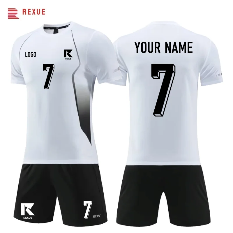 

Football Sport Set 2 Pcs Men's Soccer Jersey And Pants 4XS-5XL Kid Boys School Team Uniform Professional Custom Name Number Logo