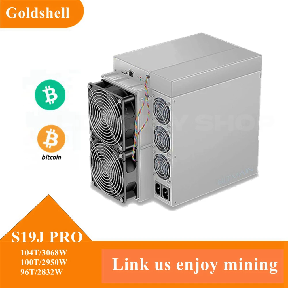 

Antminer S19J Pro 104th 100th 96th Bitamin Asic Miner 3068W 2950W 2832W с блоком питания в комплекте