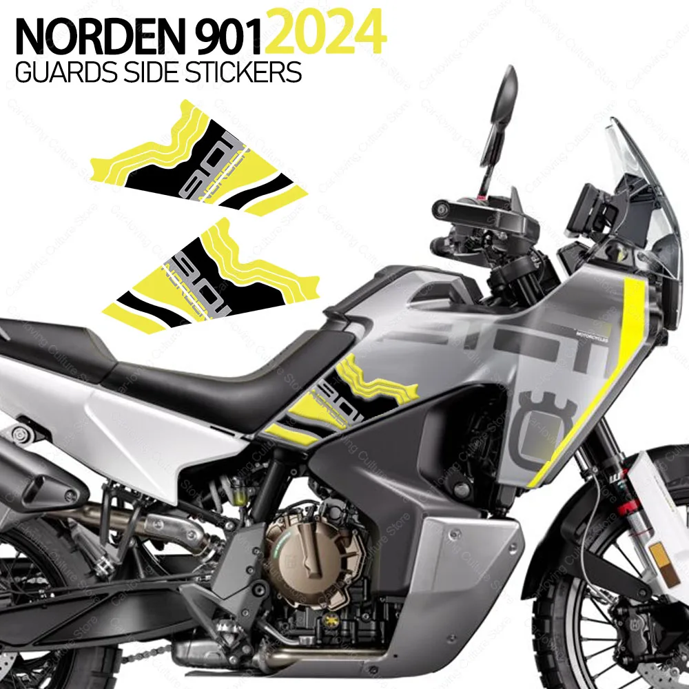 

For Husqvarna Norden 901 2024 Motorcycle Accessories Waterproof Sticker Side Tank Sticker 3D Resin Protective Sticker