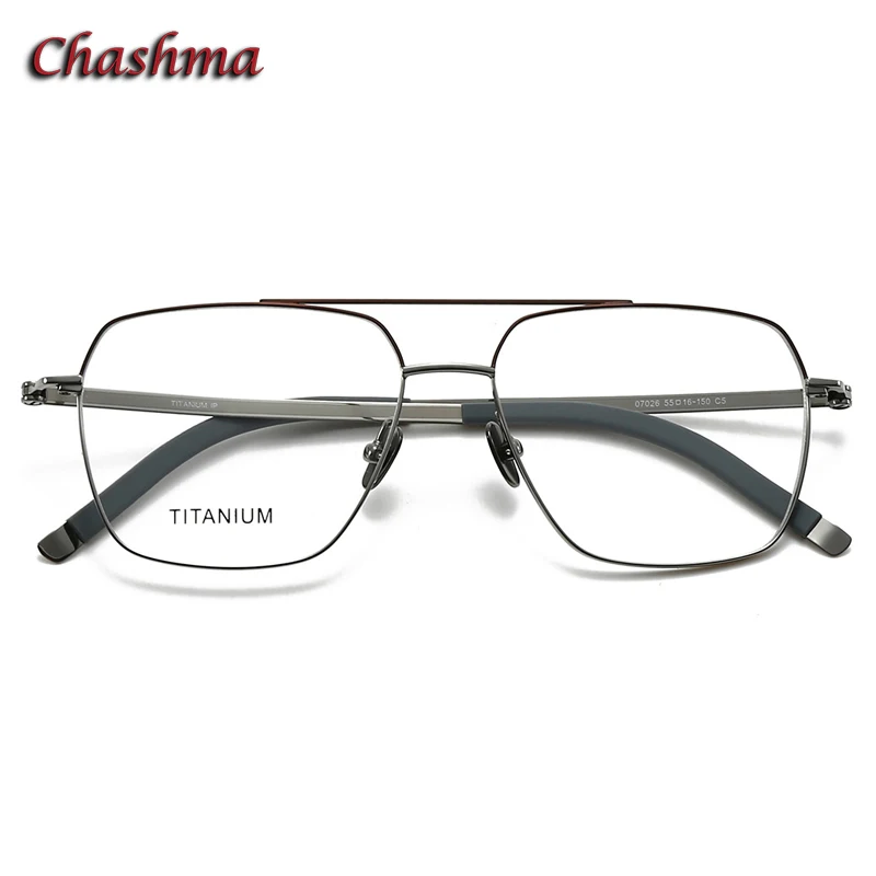 Chashma Prescription Glasses Gentleman Optical Double Bridge Spectacles Fashion Gafas Titanium Lightweight Eyeglasses Frames