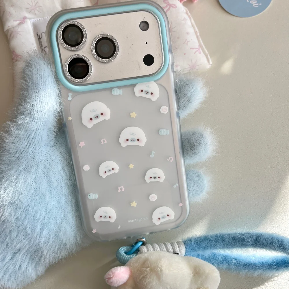 

Frosted cute little seal phone case, suitable for iPhone 16/15/17/14 Pro Max, Fundans 17 Pro cute new shockproof protective case