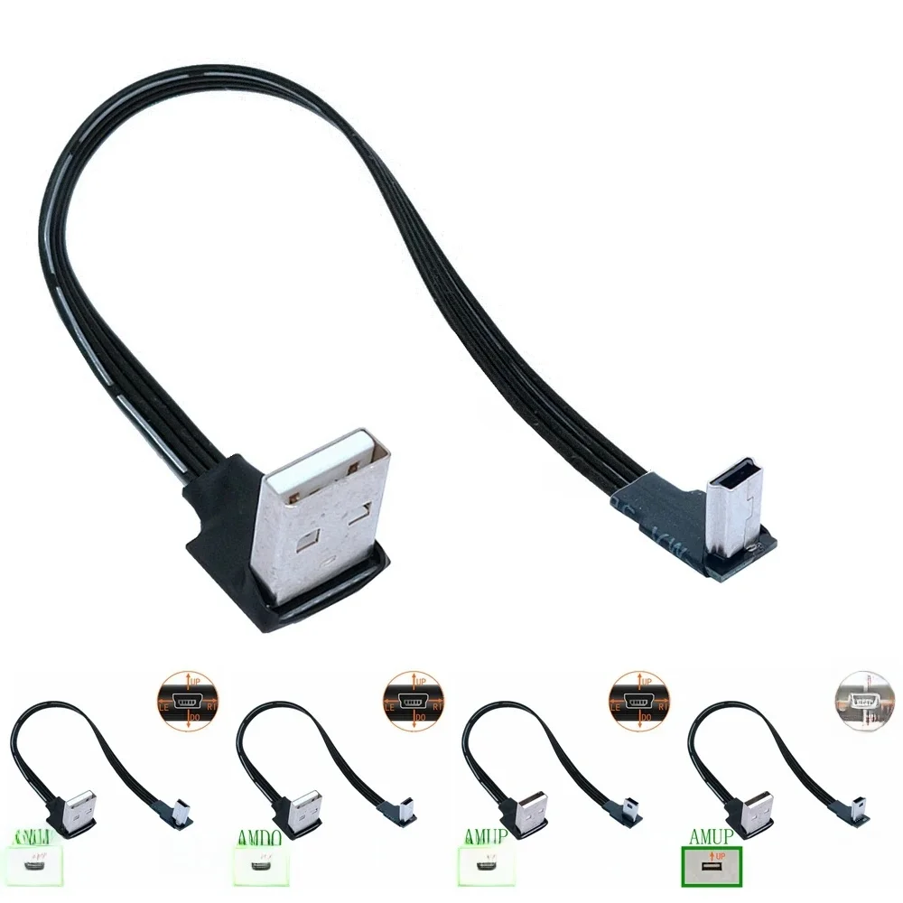 Płaski, miękki kabel USB MINI do ładowania i transmisji danych, z portem T, uniwersalny kabel USB do samochodu, MP3, 10 cm. — zdjęcie produktu 7