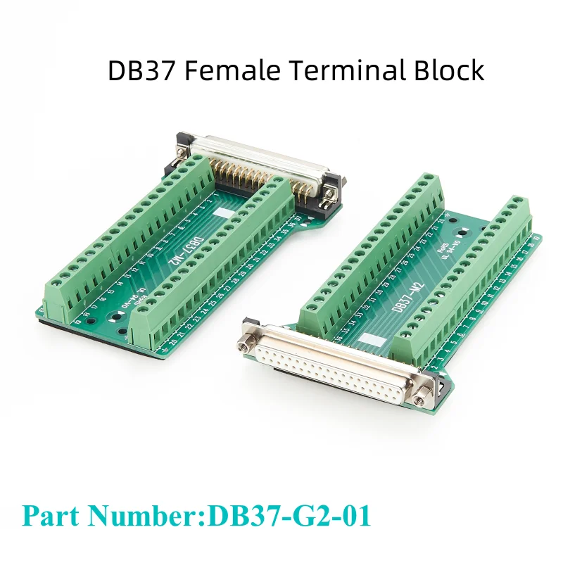 feminino rail mount modulo interface din serial para 37 pin port sem solda terminal block breakout board rs232 d sub db37 01