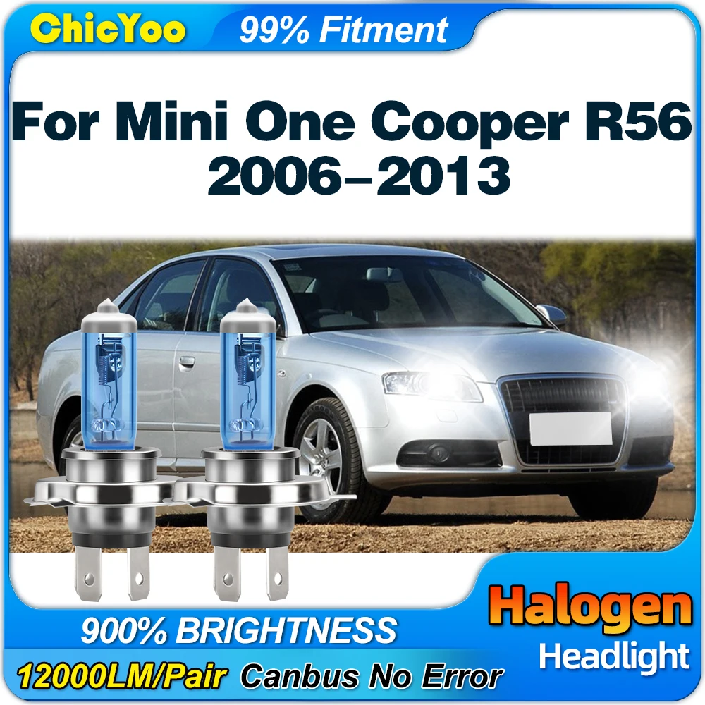 

H4 Car Halogen Lights Bulbs 100W Xenon Headlights Bulbs 12V 6000K For Mini One Cooper R56 2006-2008 2009 2010 2011 2012 2013