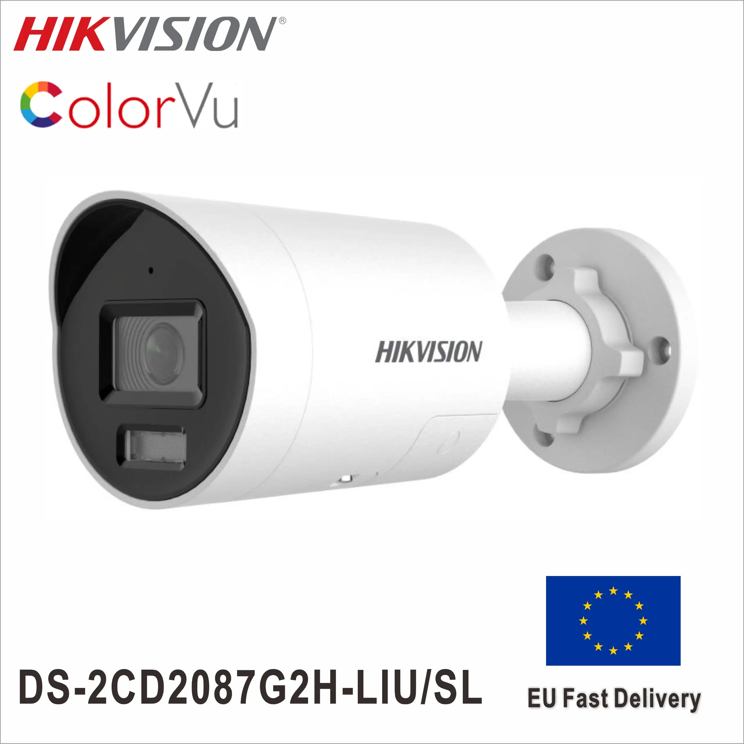 Hikvision DS-2CD2087G2H-LIU/SL 8 MP Smart Hybrid Light with ColorVu Fixed Mini Bullet Network Camera light and audio alarm