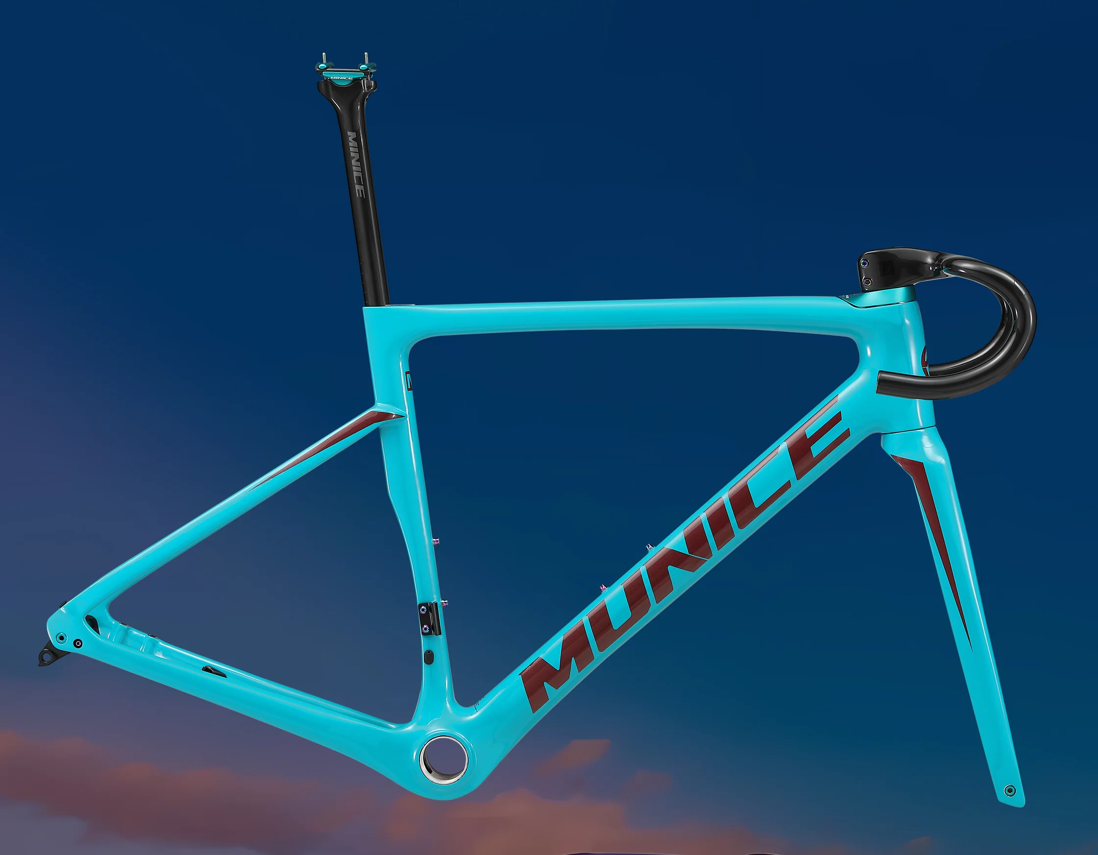 Munice R2 Carbonfaser-Rennradrahmen Versand aus Spanien Ultraleichter Allround-Carbon-Rennradrahmen Aerodynamischer EPS-geformter Carbonrahmen Scheibenbremse Max. 700*32C AERO T47 Fahrradrahmen Vollständig interne Kabelführung Lenker DI2 Mechanisch 2 Jahre Garantie – Detail 31