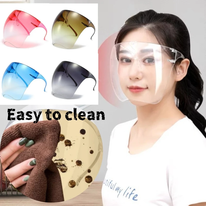 Full Face Sunglasses Mask Women Men Protective Faceshield Glasses Goggles Covered Spherical Lens Anti-Spray Cycling Sunglasses