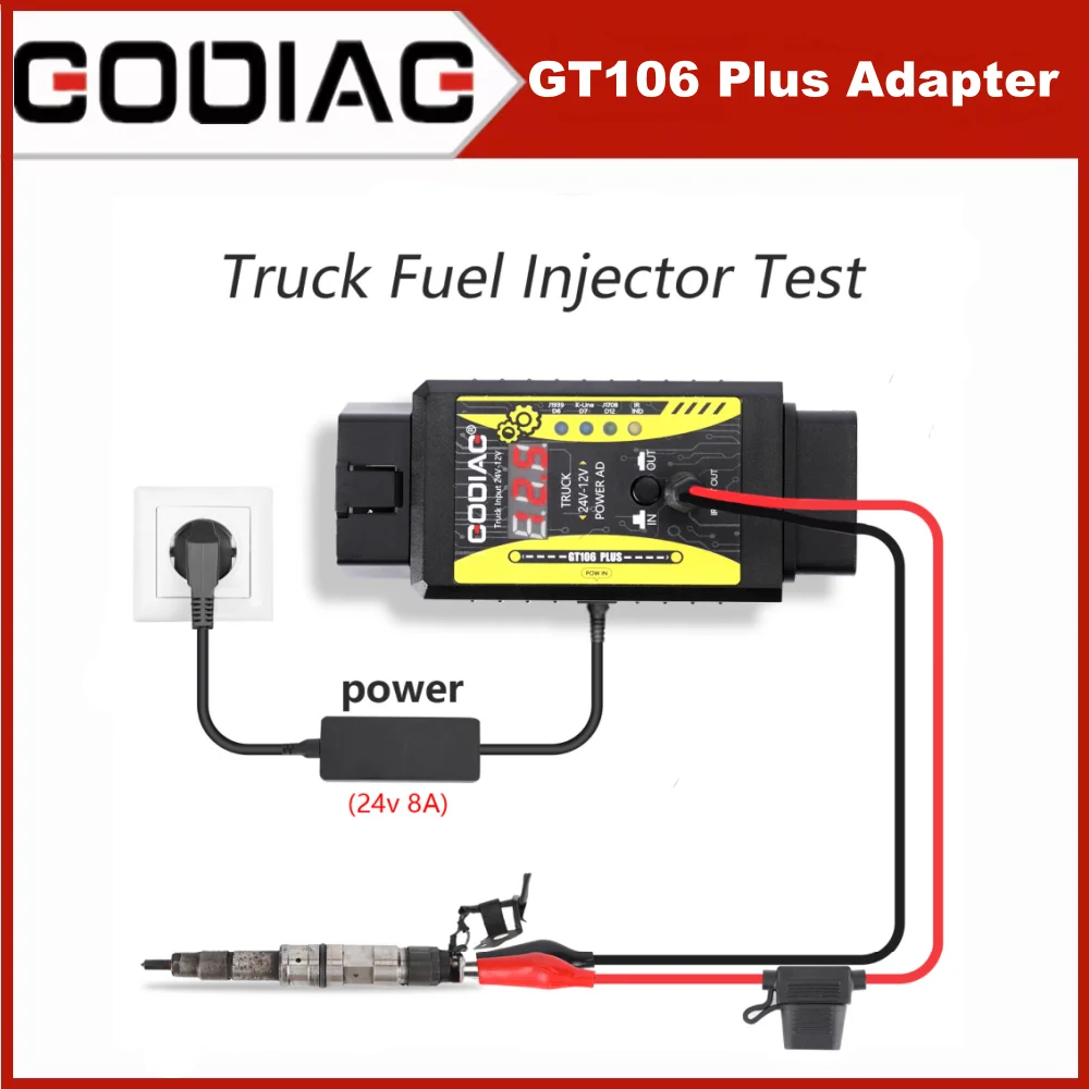 Godiag GT106 24V to 12V Heavy Duty Truck Adapter for X431 for Truck Converter Heavy Duty Vehicles Diagnosis