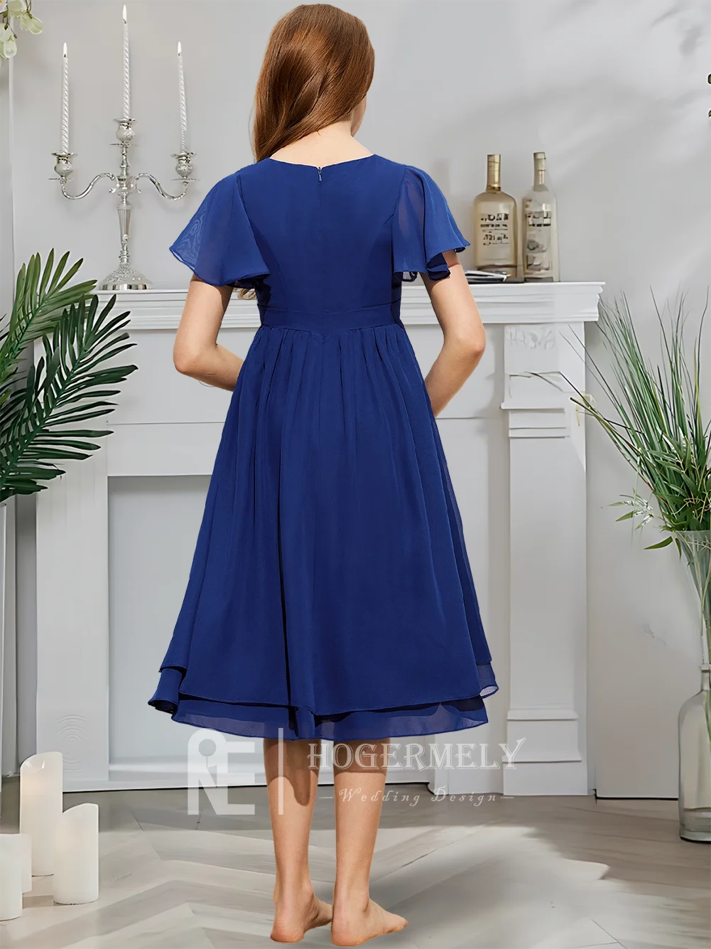 Платье трапециевидной формы для юных подружек невесты, платье с цветочным узором для девочек, шифоновое платье длиной до колена с поясом и бантом для выпускной церемонии