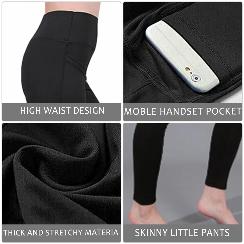 Leggings elásticos de cintura alta para mujer, mallas de Yoga con Control de barriga, pantalones fruncidos con bolsillo, mallas de compresión sin costuras para gimnasio