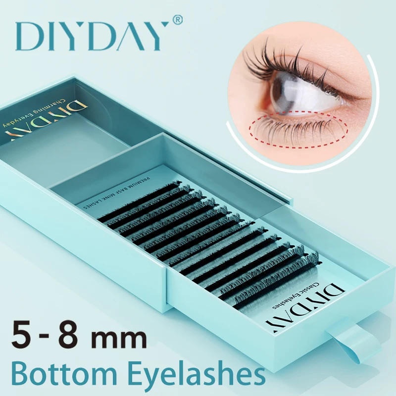 DIYDAY Bottom Eyelash Extension B/C 5mm 6mm 7mm BASF Pbt Classic Eyelashes Supplies Individual Natural Soft Under Lower Lashes