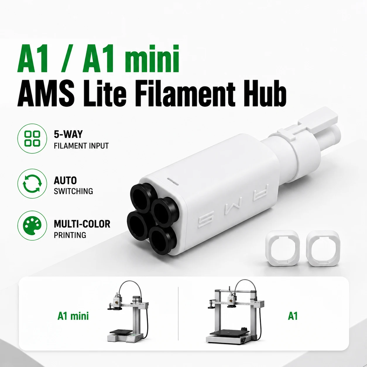 

Bamboo Lab A1 A1mini 3D Printer AMS Lite Filament Hub Five Way Component Switch Multi-Color Printing For Lab A1/A1 Mini Parts