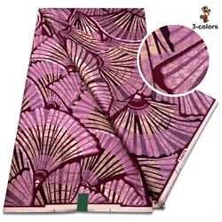 High Quality Soft Pagne 100%Cotton Gold Print Fabric African Real Wax Fabric Nigeria Ankara Grand SUP Fabric