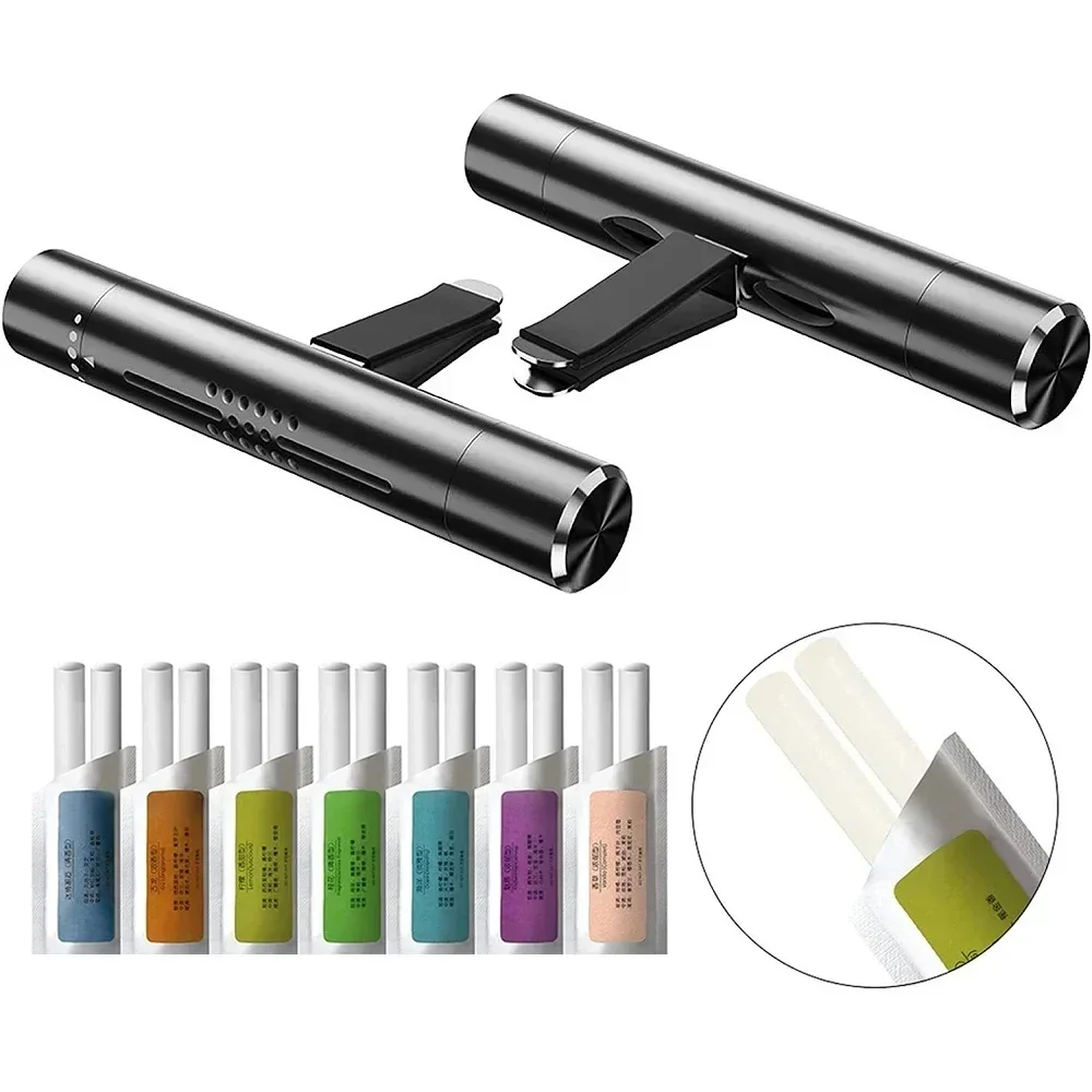 Clip de ventilation personnalisé pour parfum de voiture, Clip cylindrique pour diffuseur d'huile essentielle de voiture avec bâtons de recharge 1/10 pour cuisine de bureau automobile