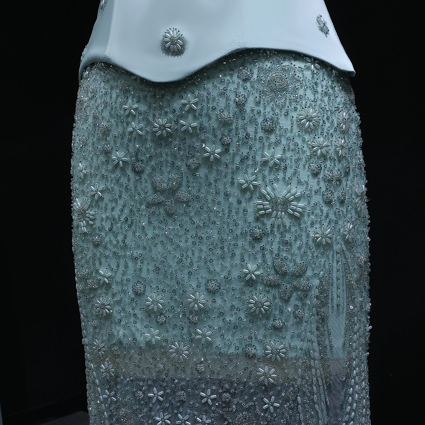 Sharon Said Atemberaubendes mintgrünes zweiteiliges Abendkleid mit Trägern, Salbeigrün-Flieder, Dubai Damen Hochzeitskleid SS697 Maßanfertigung – Detail 16