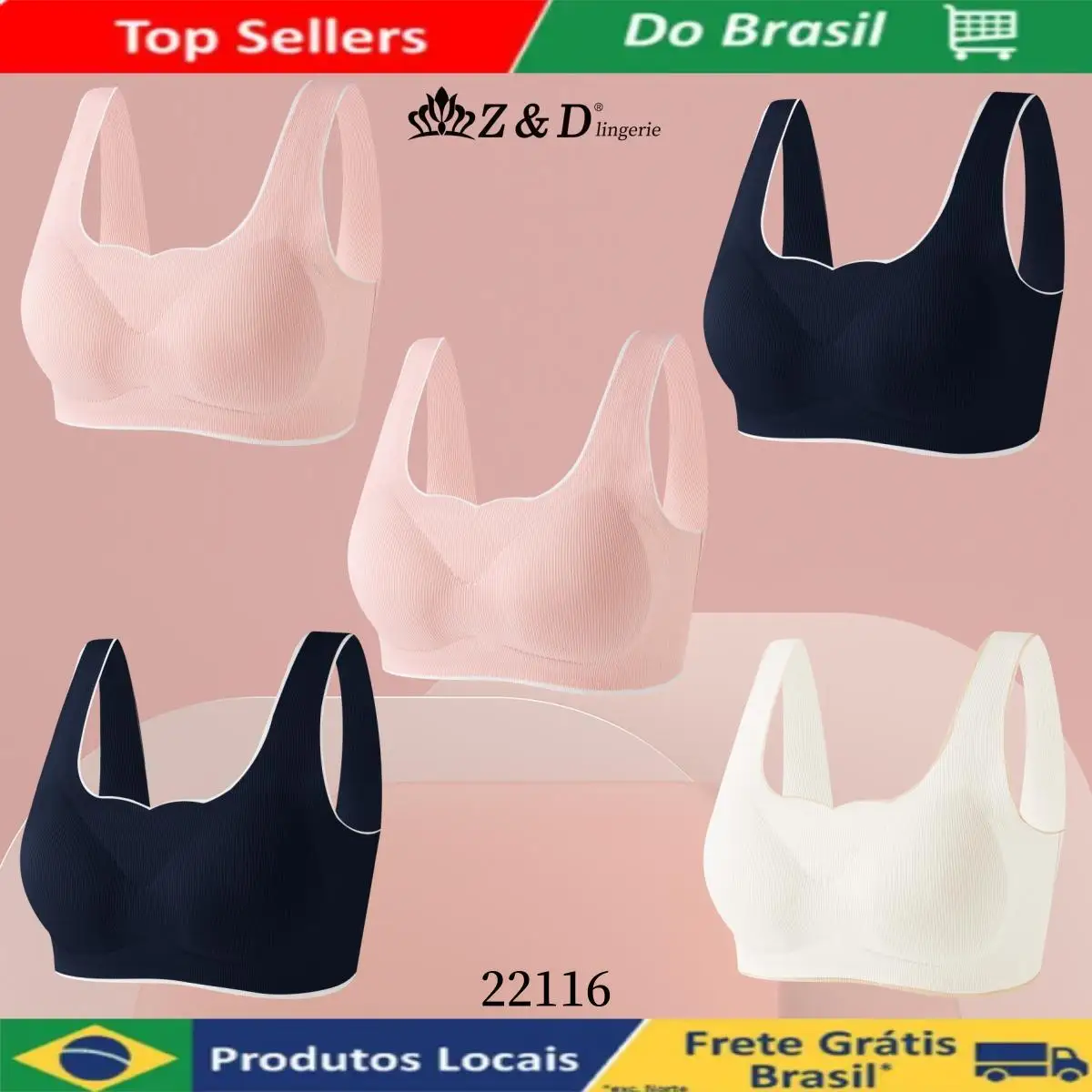 22116 Special Fabric Casual Top Bra With Bojo