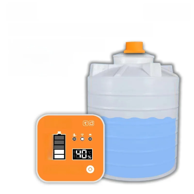 Moray ME201R Ultrasonic Water Liquid Depth Level Meter LCD Remote Alarm Temperature Display Mobile Wireless Liquid Level Monitor