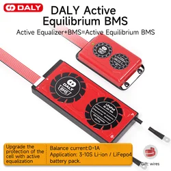 Daly BMS Lifepo4 3S 4S 7S 8S 10S 12V 24V 36V li-ion BMS with 1A Active balancer NO BT 60A 80A 100A 120A 150A 200A 250A For 18650