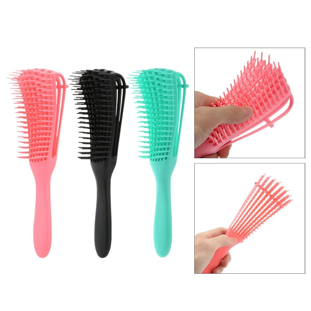 Escova Polvo Detangler para Cabelos Cacheados - Sortido - Desembarace com Facilidade e Realce a Beleza dos Seus Cachos