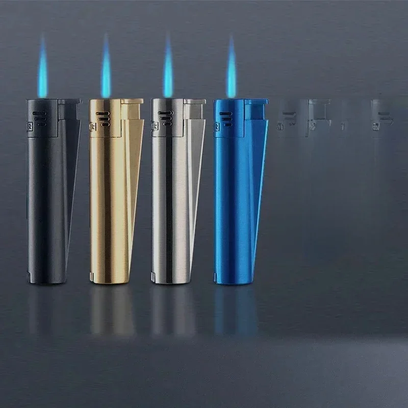 Briquet portable rétro 2025 coupe-vent à gaz butane, torche turbo en métal, gadget pour cigarettes, brûleur de camping extérieur, cadeau pour homme