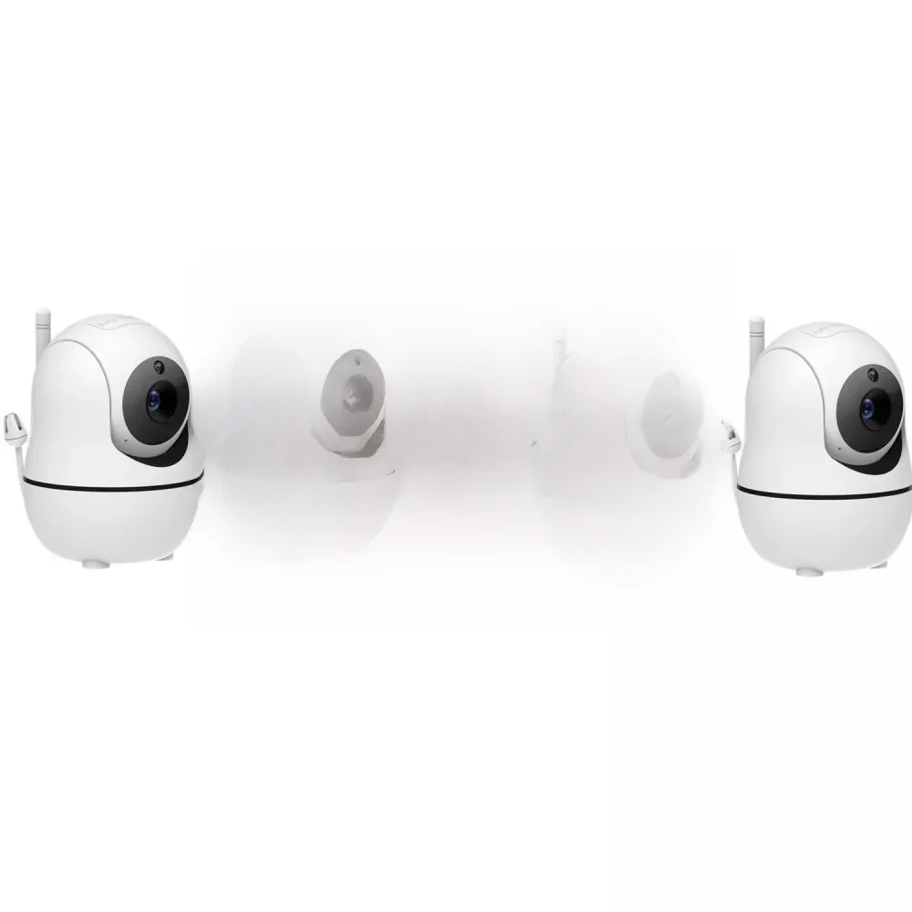 5-Zoll-Video-Babyphone mit zwei Kameras und Audio, Nachtsicht, 4x Zoom, 1000ft Reichweite 2-Wege-Audio-Temperatursensor Wiegenlied