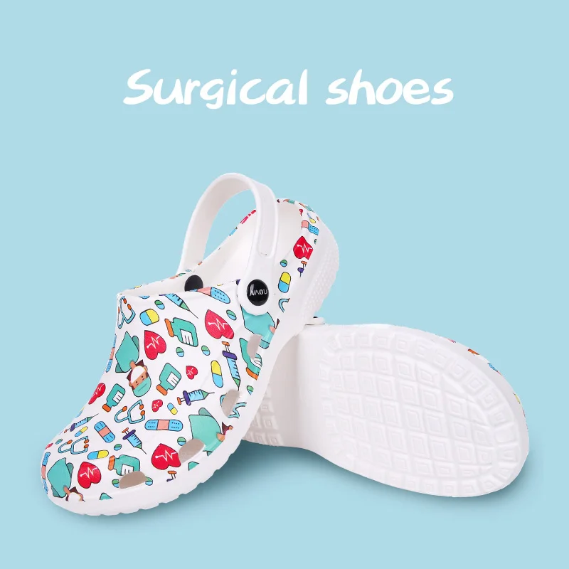 ICU Doctor Scrub Clogs Nurse Shoes Work Lightweight Soft Clinic OR Slippers Step On Comfortable EVA Dentist Sandals 01-QLKT