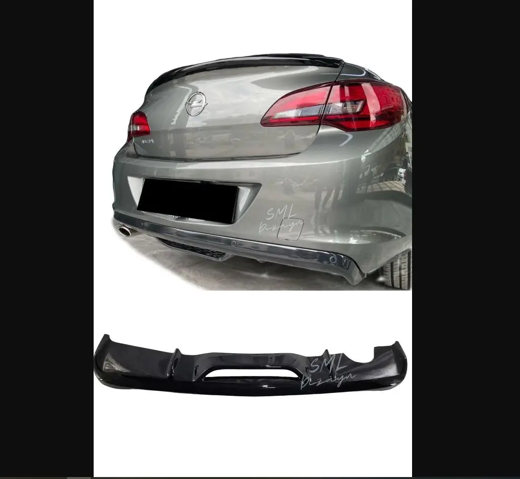 

For Opel Astra J Sedan Diffuser Plastic Glossy Black Rear Additional Bumper Diffuser - Body Kit Front Lip Spoiler Hot Deal Spare