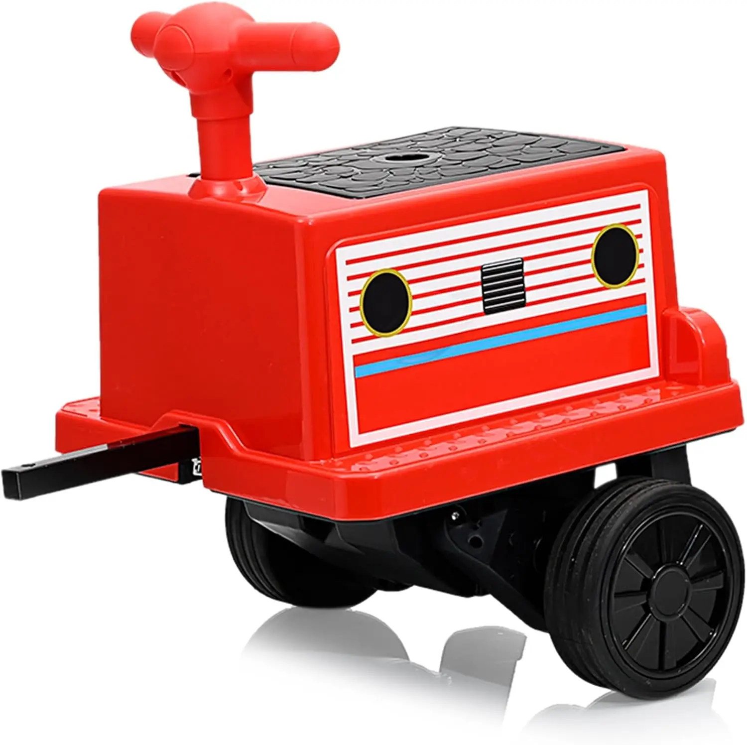 Licensed Chuggington Wilson Kids Ride‑On Electric Train with Detachable Carriage, Trackless Toy Vehicle, Max 3MPH, US Full‑Environment‑Friendly Standard, Red for 3‑6 Years Old