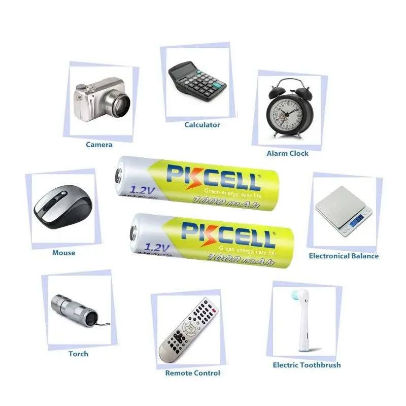 12PCS PKCELL AAA Battery 1.2V 1000MAH NIMH Battery AAA 3A Rechargeable Batteries and 3Pcs Battery holder box/holder for AAA/AA