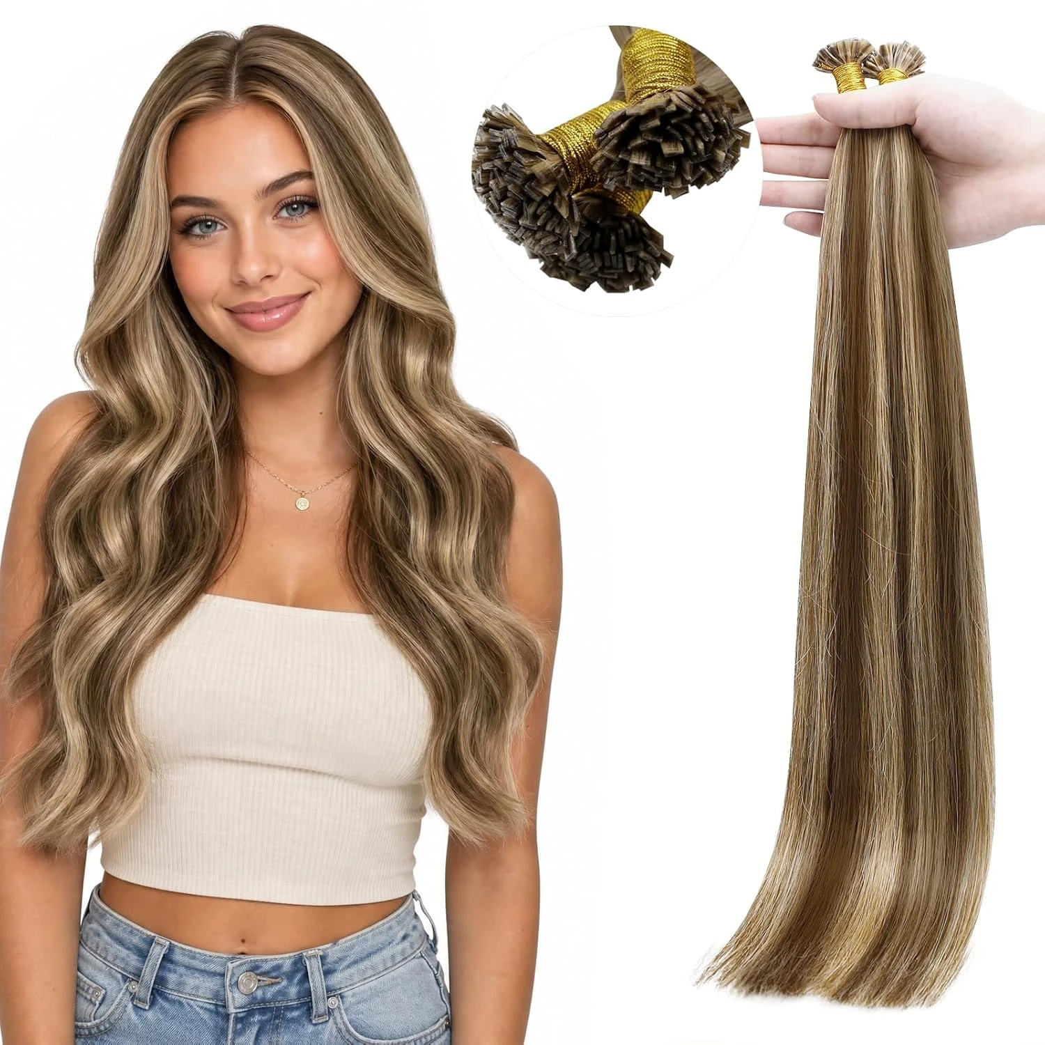 [New] Ugeat MINI U-Tip Hair Extensions Remy Pre Bonded Extensions 100% Human Hair Straight Fusion Hair