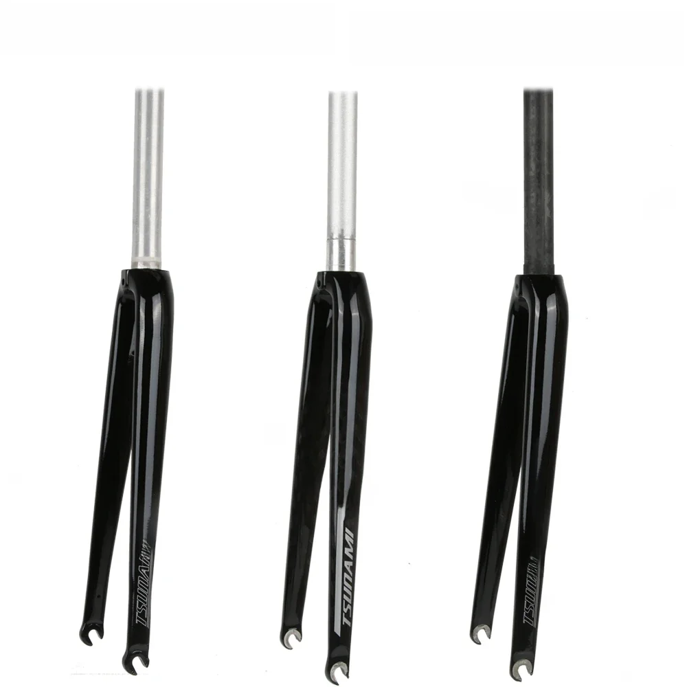 AliExpress NONE TSUNAMI SNM100 Seaboard CR01 Road Bicycle Front Fork All Aluminum Alloy Semi Carbon Fiber Front Fork 700C Rim Brake Hard Fork