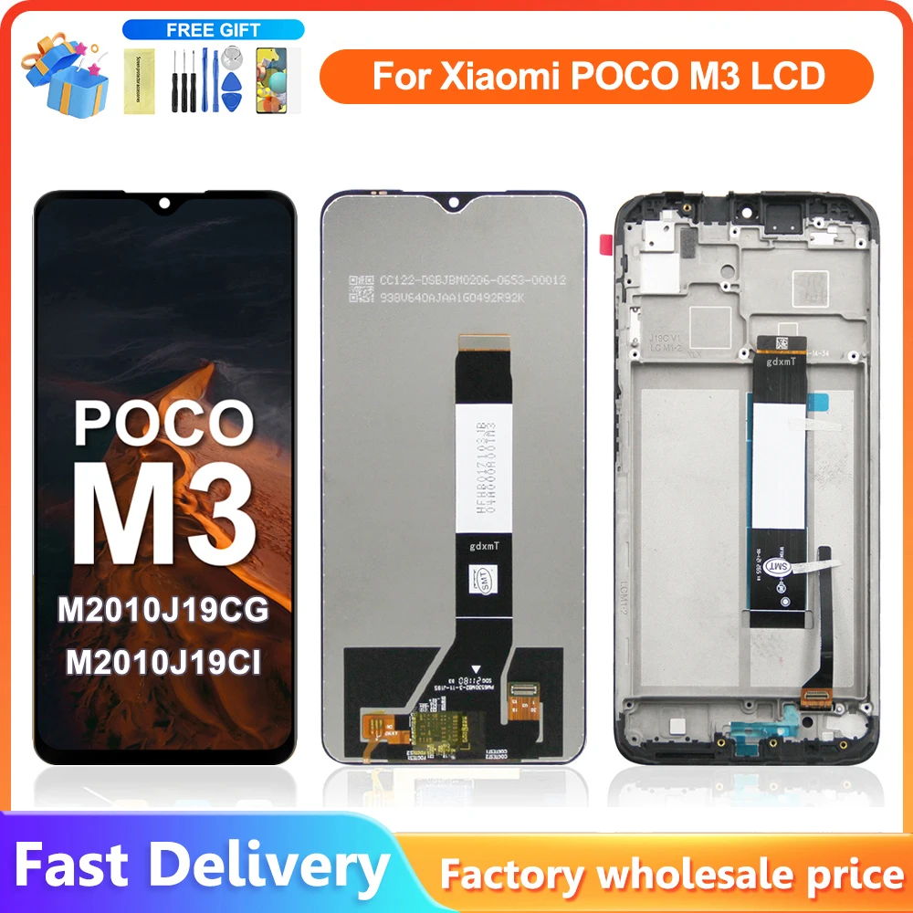 6.53 \'\'Per Xiaomi Poco M3 Display LCD Touch Panel Digitizer Per Poco M3 Pro LCD M2010J19CG M2010J19CT Display