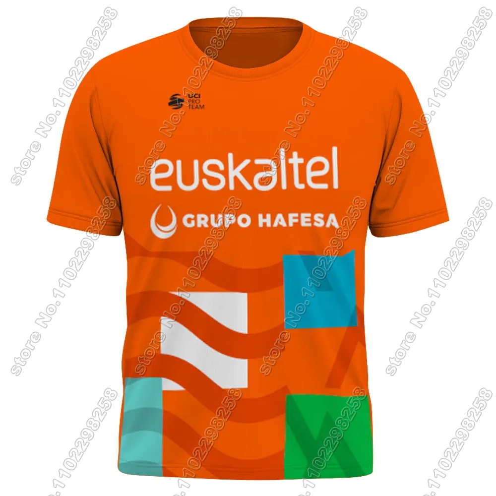 2024 Euskaltel Euskadi Team T Shirt Spain MTB Cycling Jersey Outdoor Tech Shirts Training Tops Fitness Jersey Running Clothing