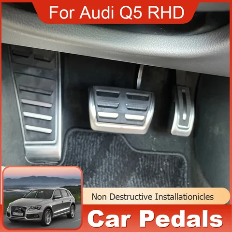 자동차 페달 가스 가속 브레이크 레스트 미끄럼 방지 드릴링 페달 커버 부품 AT MT, 아우디 Q5 A4 B8 A5 A6 S4 8R 8T 2008 ~ 2015 RHD