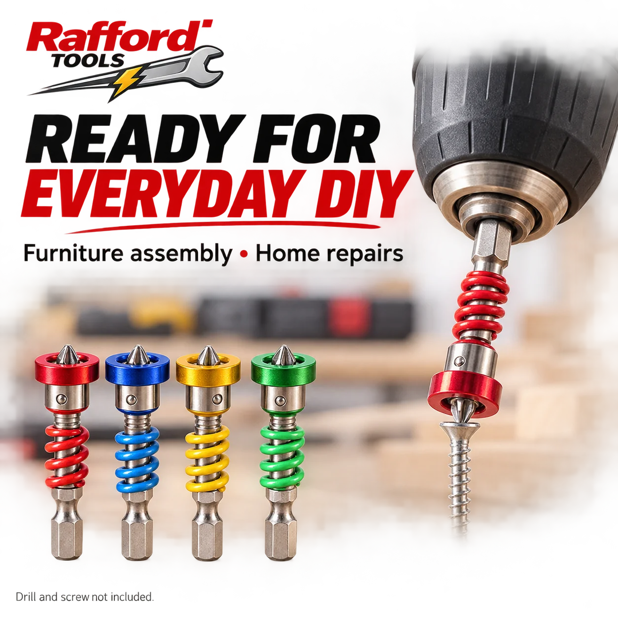 Rafford Magnetic Phillips Screwdriver Bit 60mm Spring Design 1/4 Inch Hex Shank for Electric Drills and DIY Repairs Locatingring