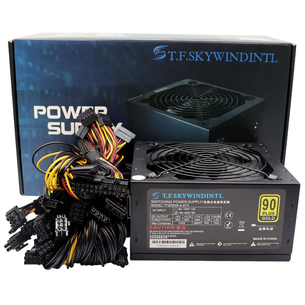 2000W Power Supply 2000W ATX Antminer PSU 2000W ATX Computer Power Supply For Mining Machine Support 8 Pieces Graphics Card