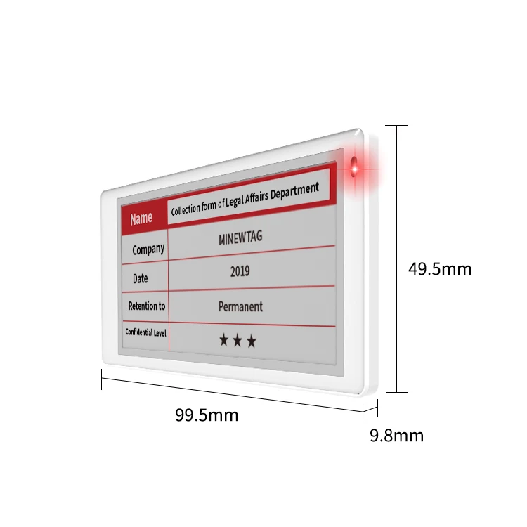 MinewTag 12pcs 3.5inch E-ink Pick To Light NFC Electronic Shelf Label for Warehouse Storage