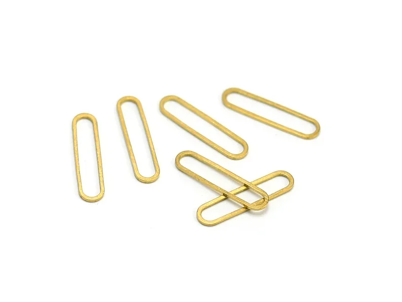 50pcs Brass Charms, Long oval Earring Charms, 25.2x6x1mm, Geometric brass findings, Jewelry making supplies-R1896